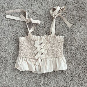 Elegant Cream Ruffle Top